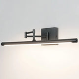 Minimalist Black Linear LED Swing Arm Vanity Light Image - 8