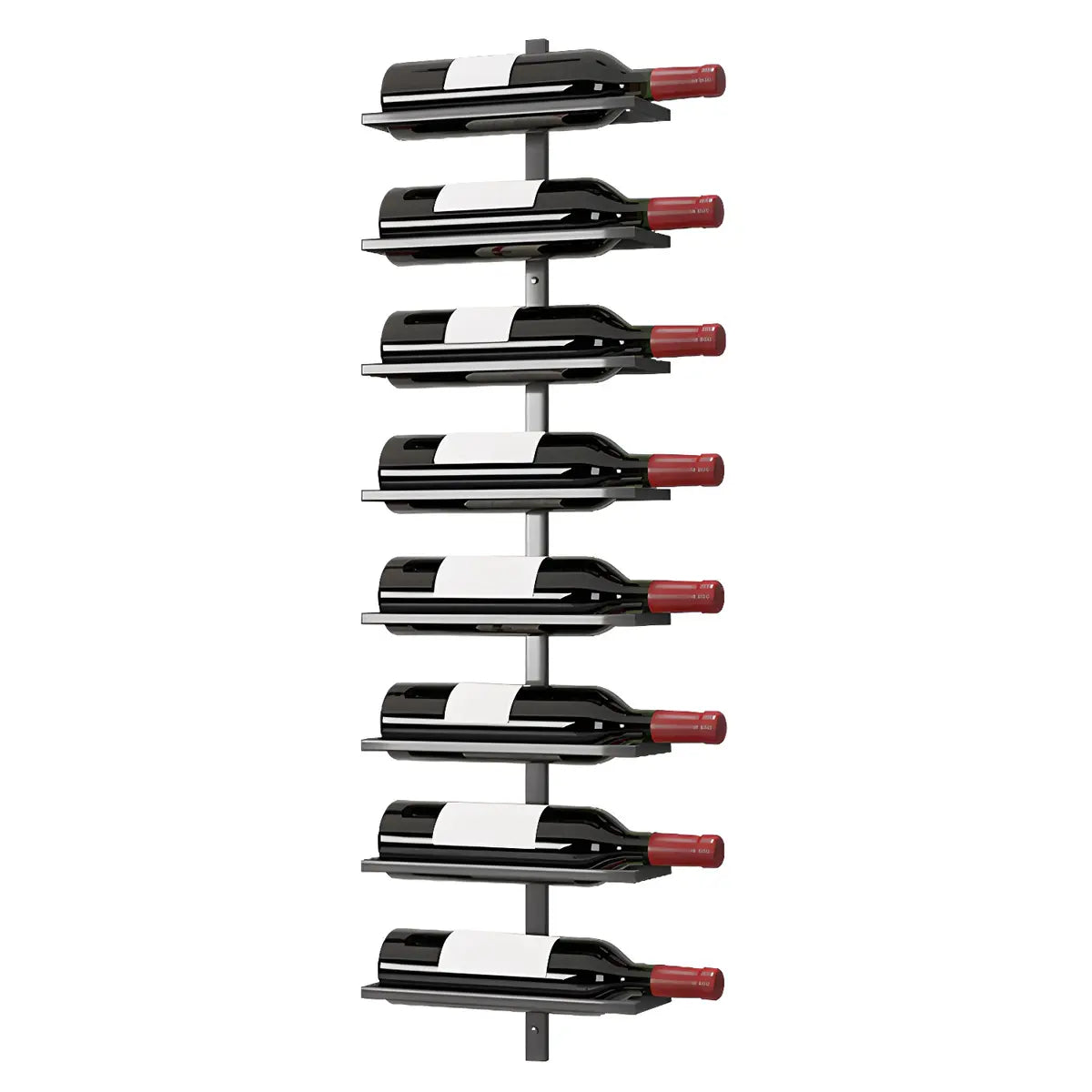 Minimalist Black Metal Floating Wall-Mounted Wine Rack Image - 12