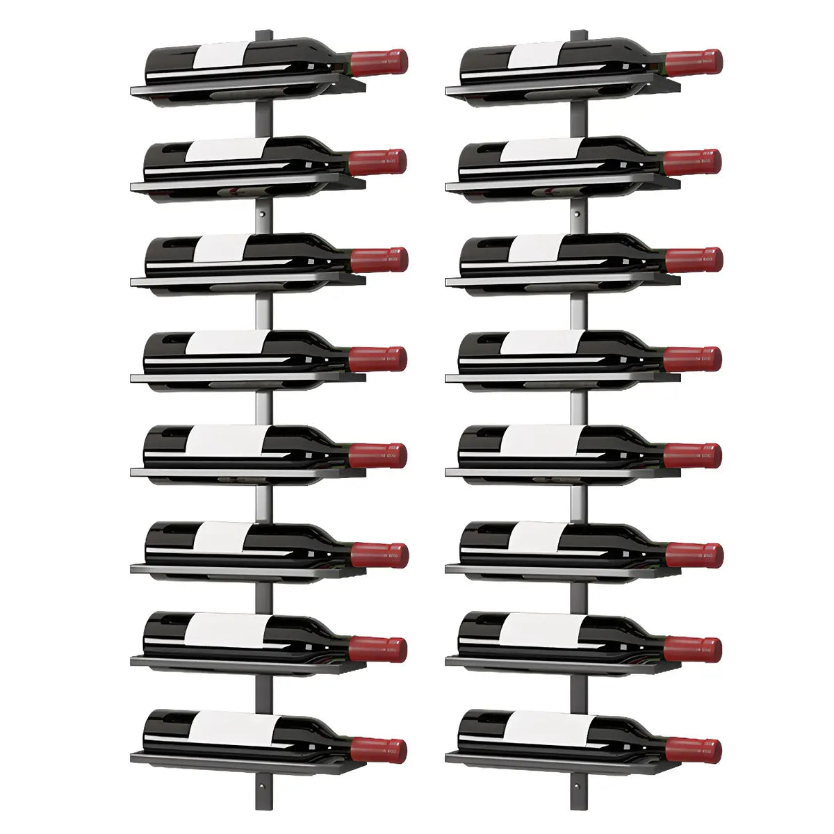 Minimalist Black Metal Floating Wall-Mounted Wine Rack Image - 13