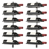 Minimalist Black Metal Floating Wall-Mounted Wine Rack Image - 16