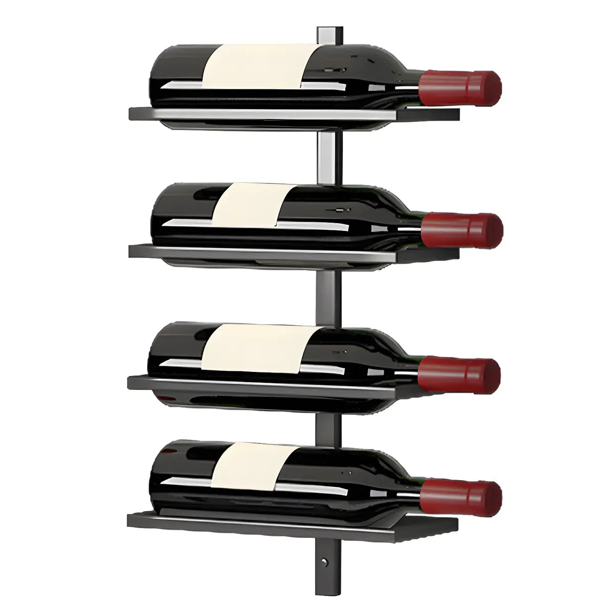 Minimalist Black Metal Floating Wall-Mounted Wine Rack Image - 18