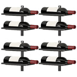 Minimalist Black Metal Floating Wall-Mounted Wine Rack Image - 23