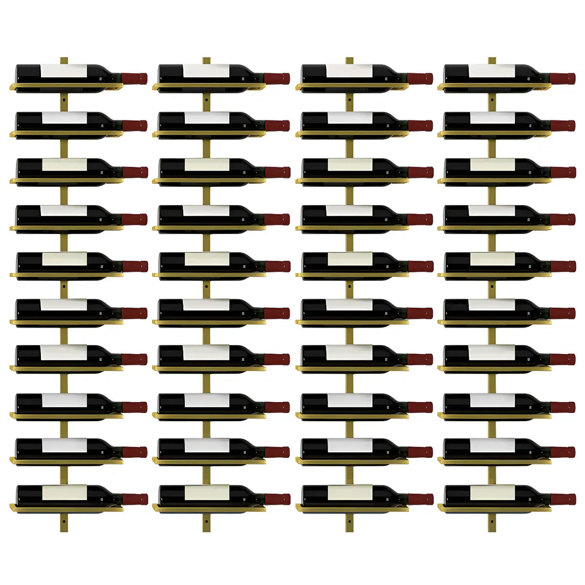 Minimalist Black Metal Floating Wall-Mounted Wine Rack Image - 29