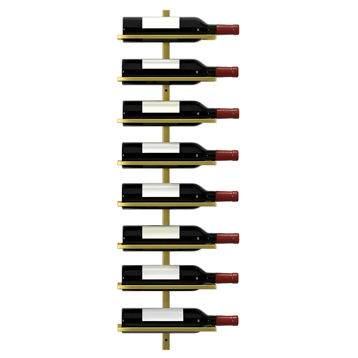 Minimalist Black Metal Floating Wall-Mounted Wine Rack Image - 30