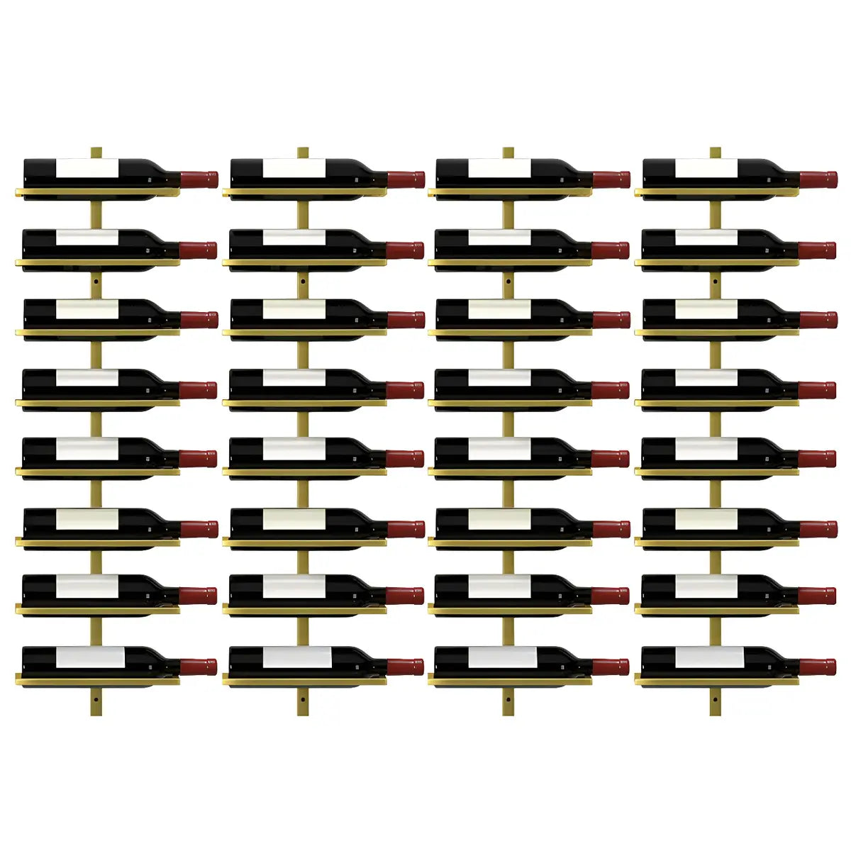 Minimalist Black Metal Floating Wall-Mounted Wine Rack Image - 32