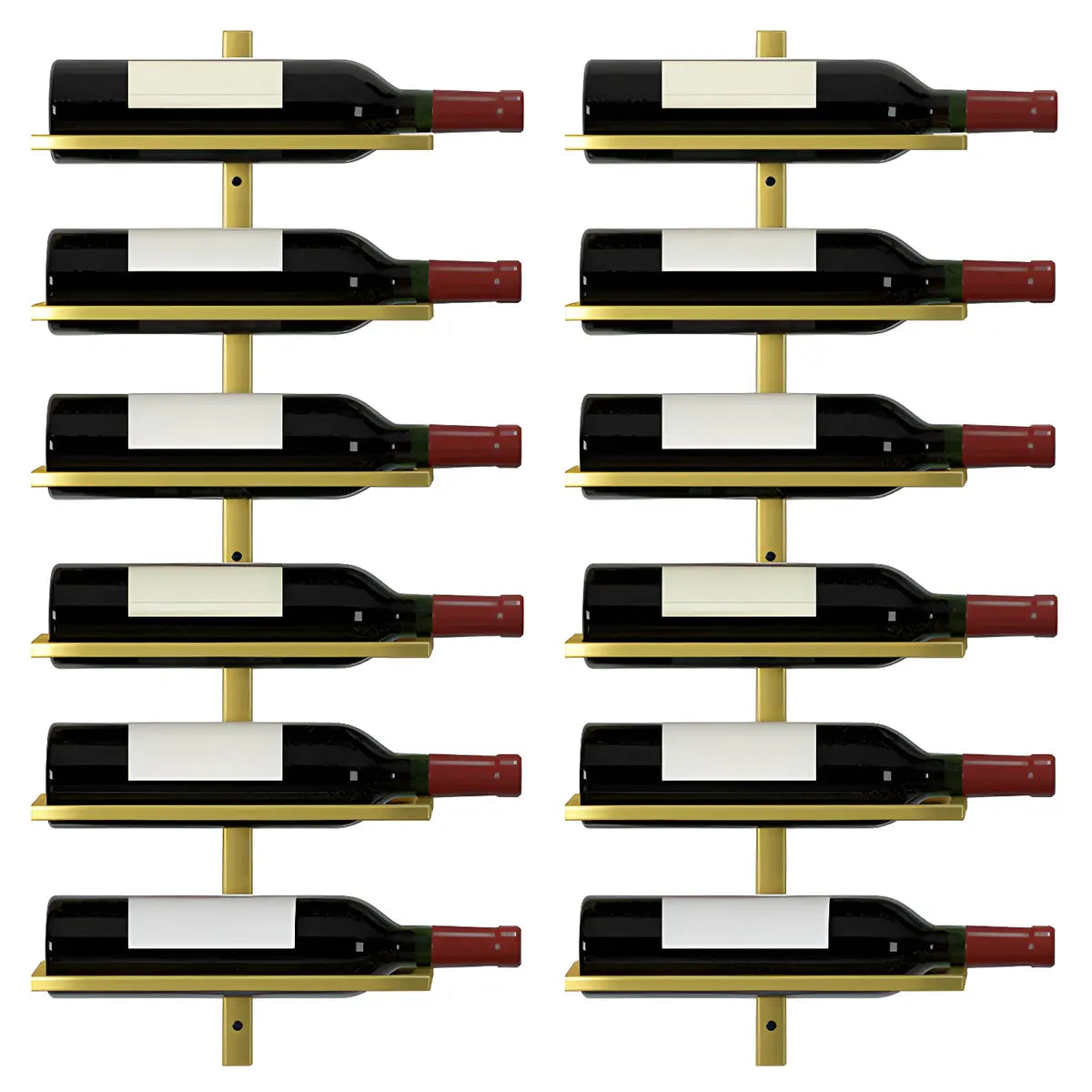 Minimalist Black Metal Floating Wall-Mounted Wine Rack Image - 34