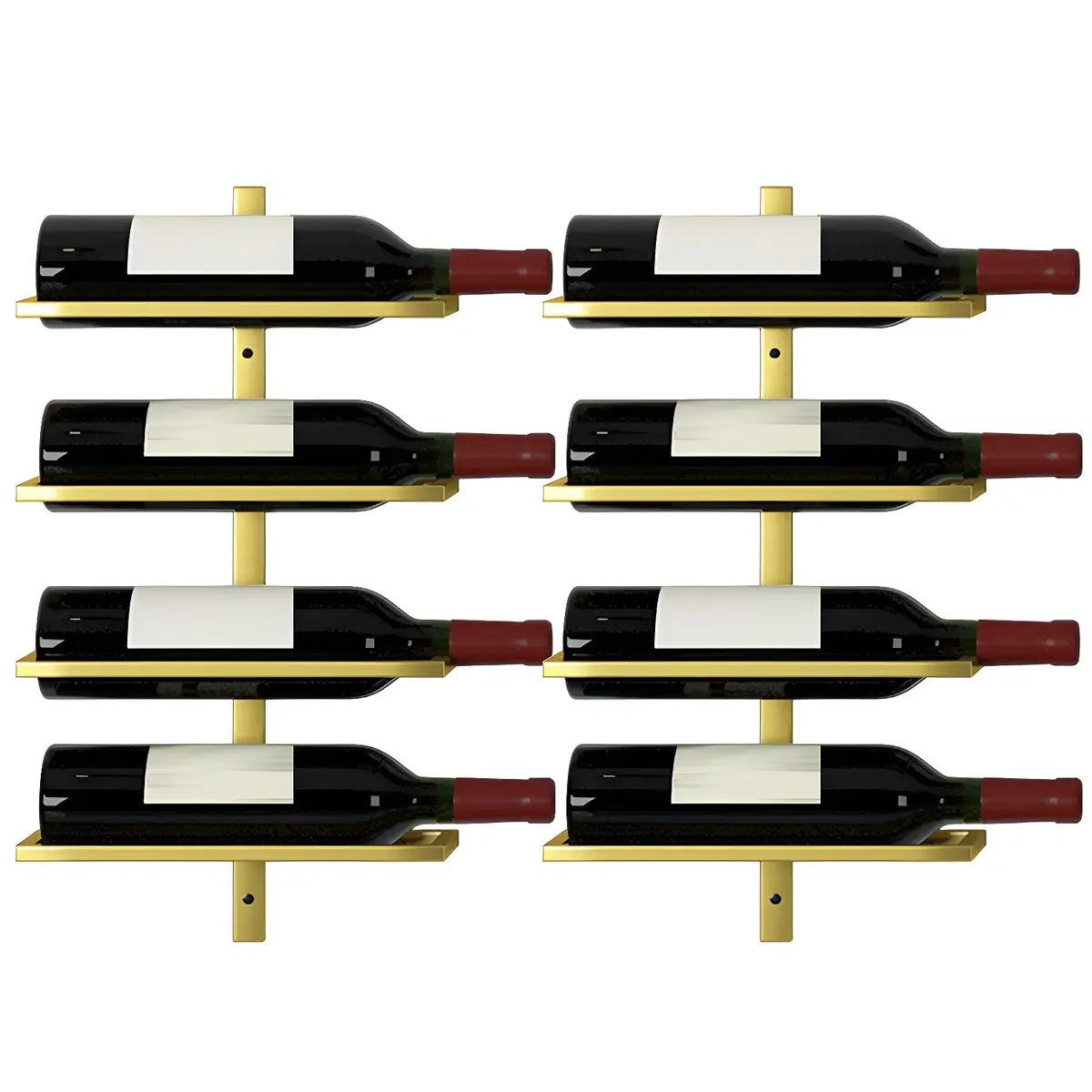 Minimalist Black Metal Floating Wall-Mounted Wine Rack Image - 37