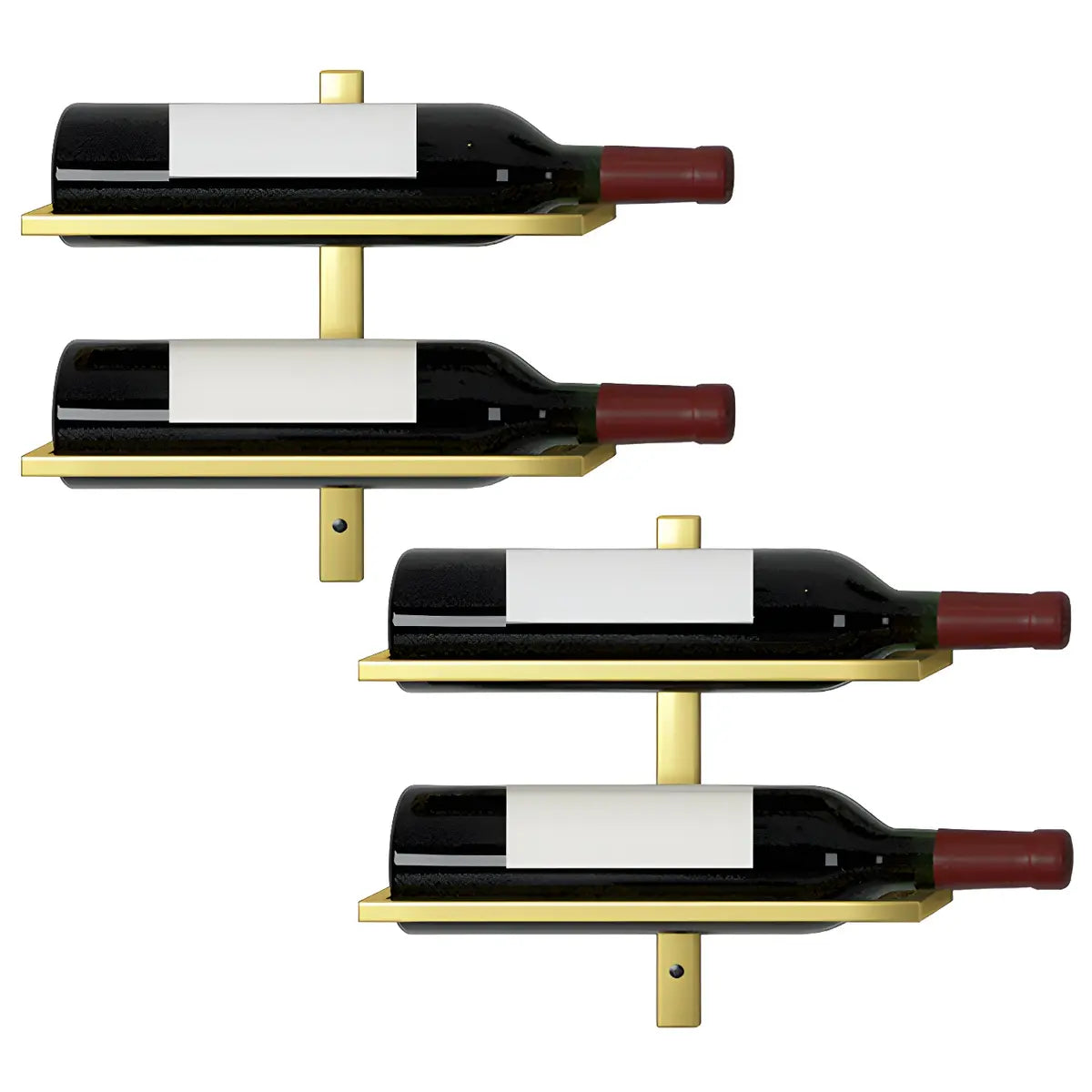 Minimalist Black Metal Floating Wall-Mounted Wine Rack Image - 40