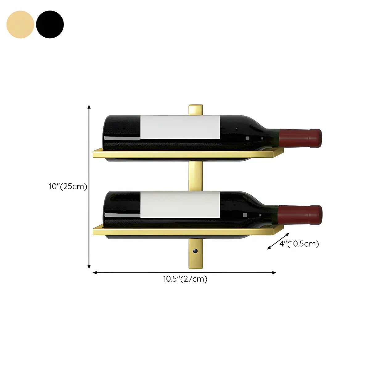 Minimalist Black Metal Floating Wall-Mounted Wine Rack 