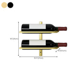 Minimalist Black Metal Floating Wall-Mounted Wine Rack #size