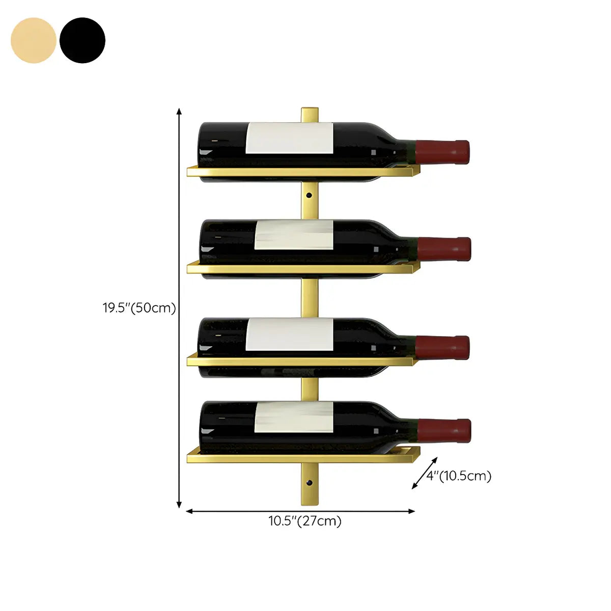 Minimalist Black Metal Floating Wall-Mounted Wine Rack Image - 43