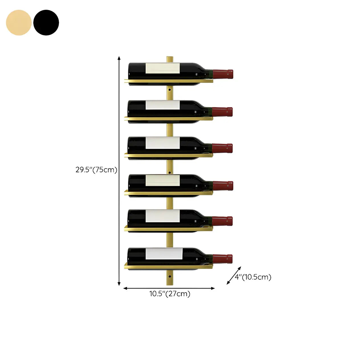 Minimalist Black Metal Floating Wall-Mounted Wine Rack Image - 44