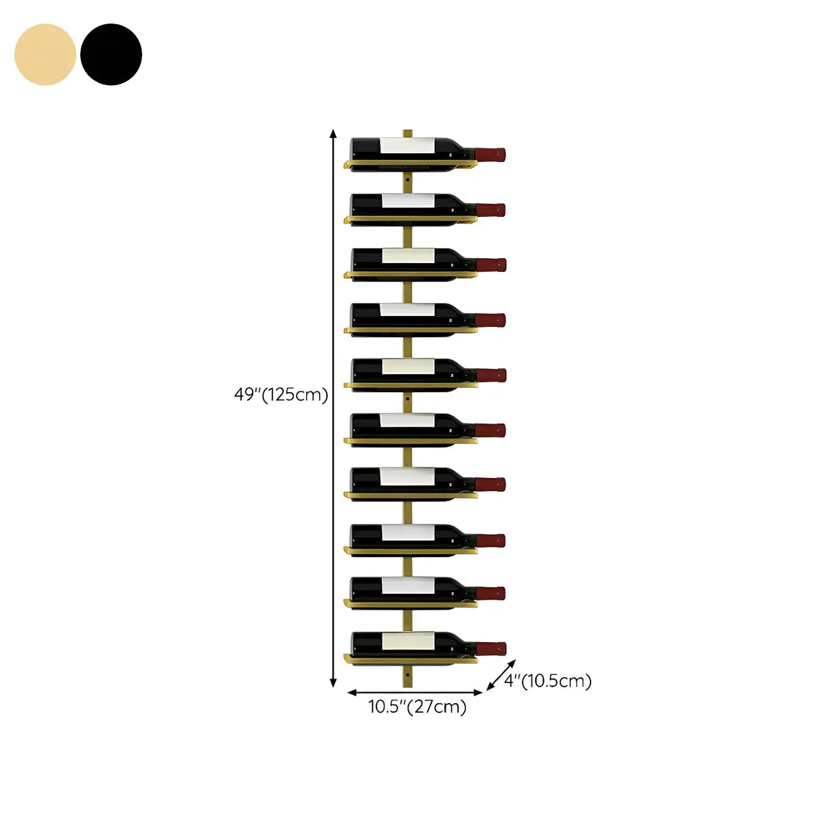 Minimalist Black Metal Floating Wall-Mounted Wine Rack Image - 46