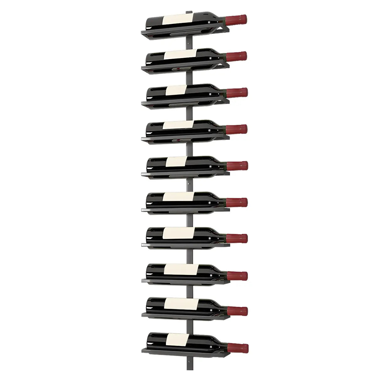 Minimalist Black Metal Floating Wall-Mounted Wine Rack Image - 6