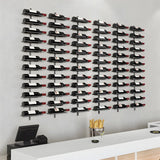 Minimalist Black Metal Floating Wall-Mounted Wine Rack Image - 7