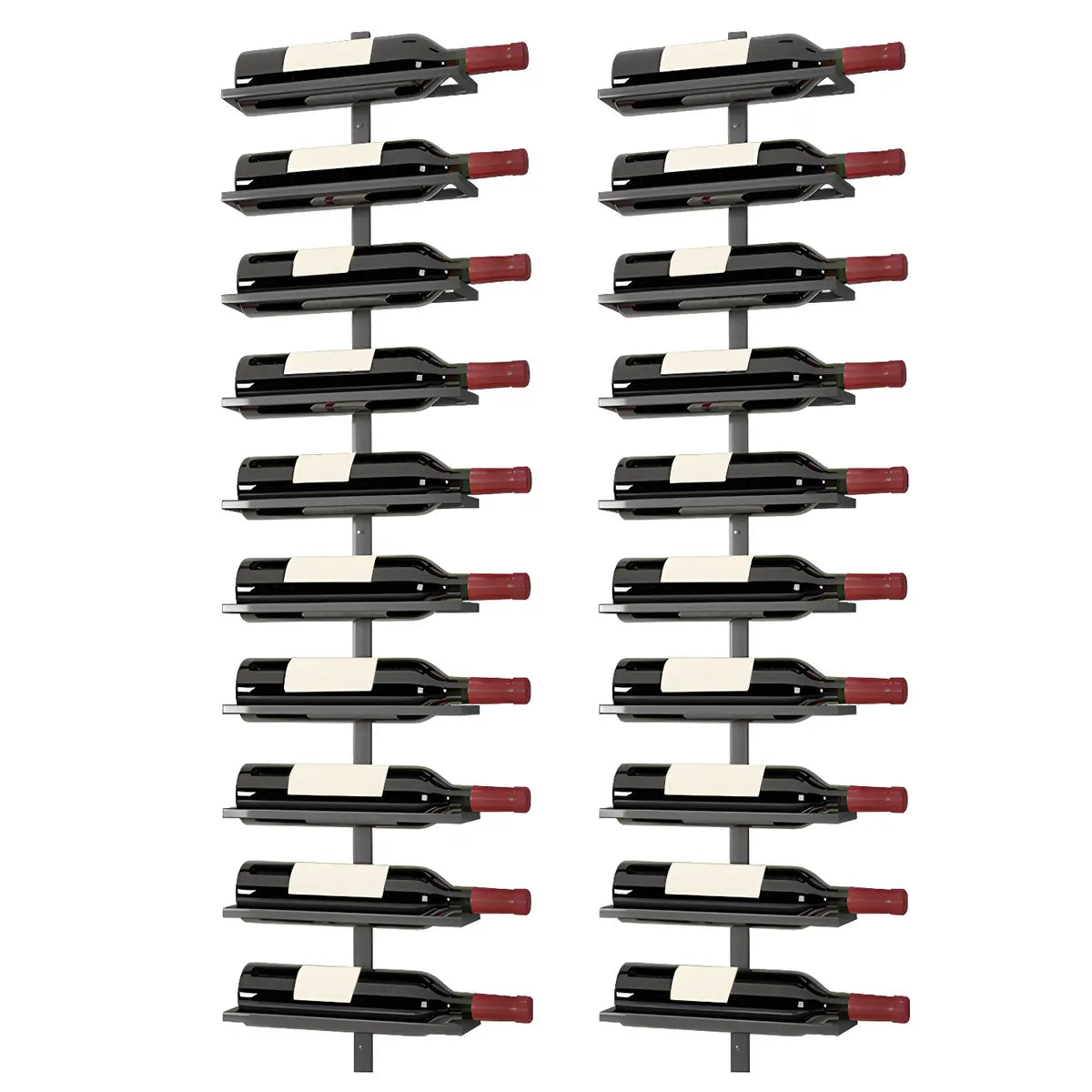 Minimalist Black Metal Floating Wall-Mounted Wine Rack Image - 8