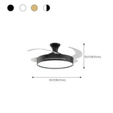 Minimalist Black Metal Flush Mount Light with Fan Image - 18