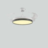 Minimalist Black Metal Flush Mount Light with Fan Image - 7