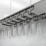 Minimalist Black Metal Hanging Wine Glass Rack Various Sizes Image - 1