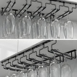 Minimalist Black Metal Hanging Wine Glass Rack Various Sizes Image - 14