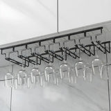 Minimalist Black Metal Hanging Wine Glass Rack Various Sizes Image - 28