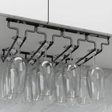 Minimalist Black Metal Hanging Wine Glass Rack Various Sizes Image - 3