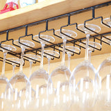 Minimalist Black Metal Hanging Wine Rack Stemware Holder Image - 14