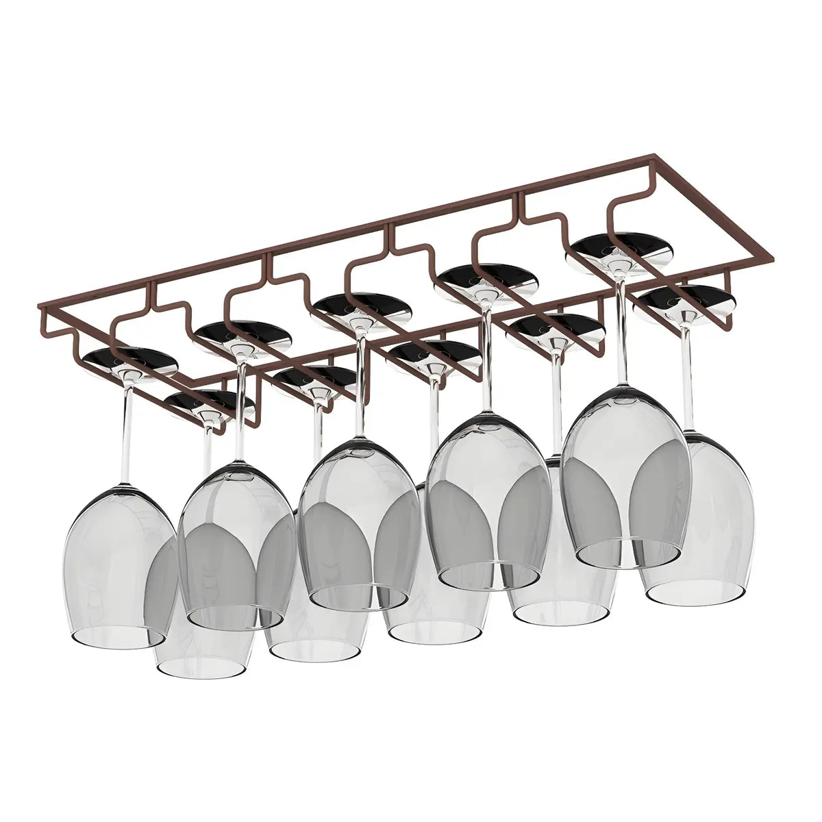 Minimalist Black Metal Hanging Wine Rack Stemware Holder Image - 37