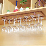 Minimalist Black Metal Hanging Wine Rack Stemware Holder Image - 4