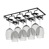 Minimalist Black Metal Hanging Wine Rack Stemware Holder Image - 40