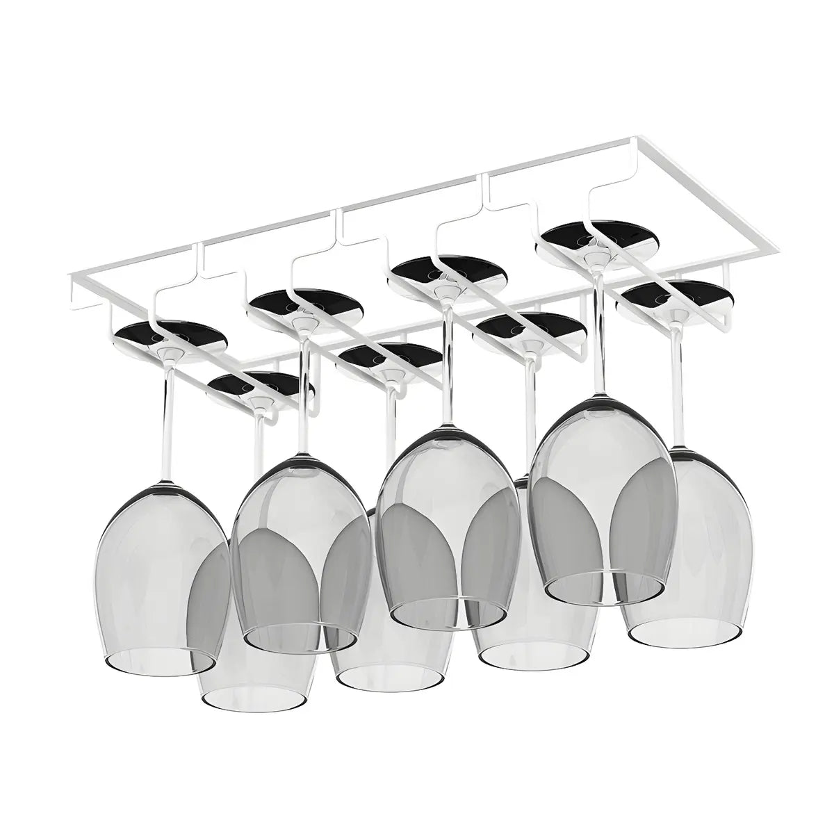 Minimalist Black Metal Hanging Wine Rack Stemware Holder Image - 43