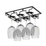 Minimalist Black Metal Hanging Wine Rack Stemware Holder Image - 49