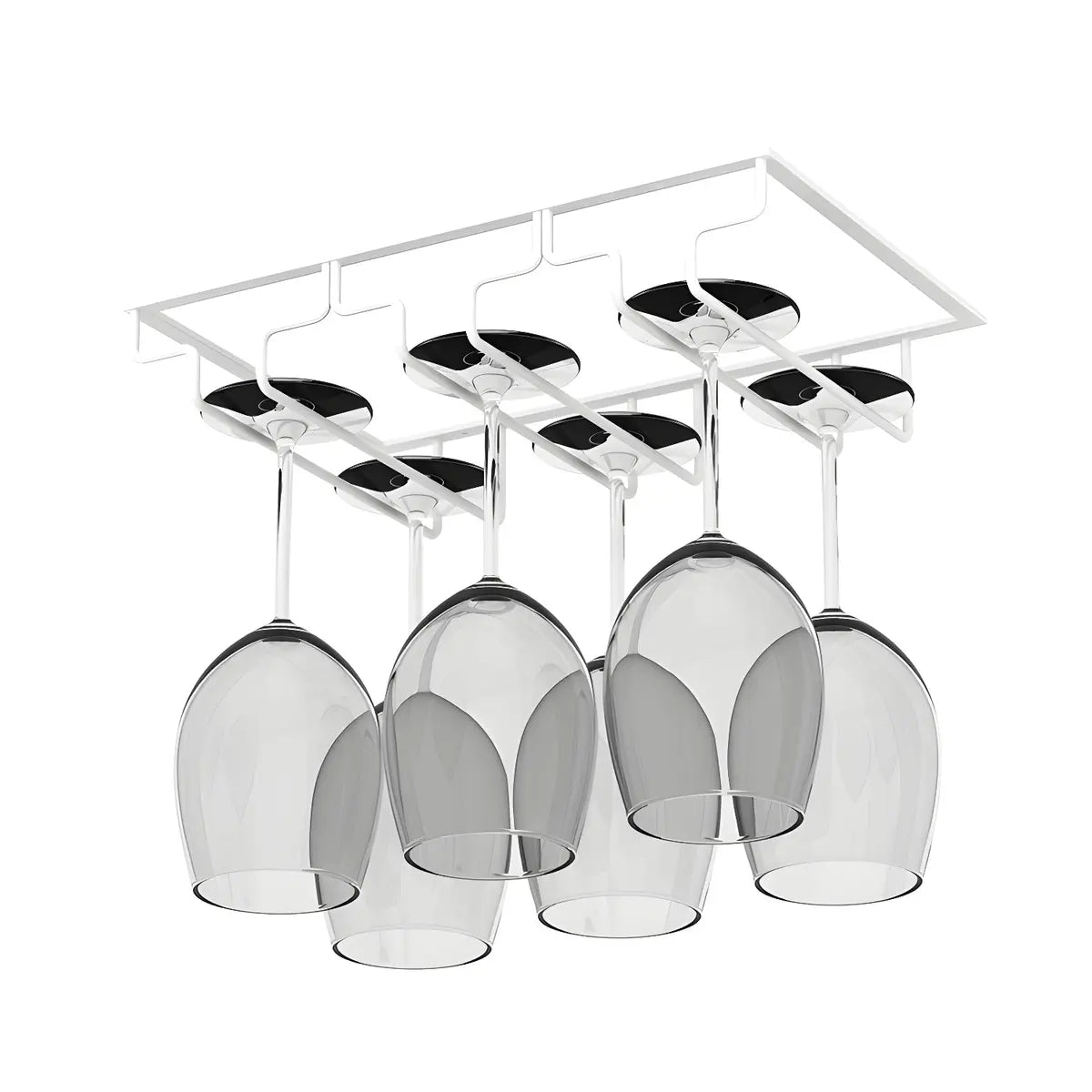 Minimalist Black Metal Hanging Wine Rack Stemware Holder Image - 52