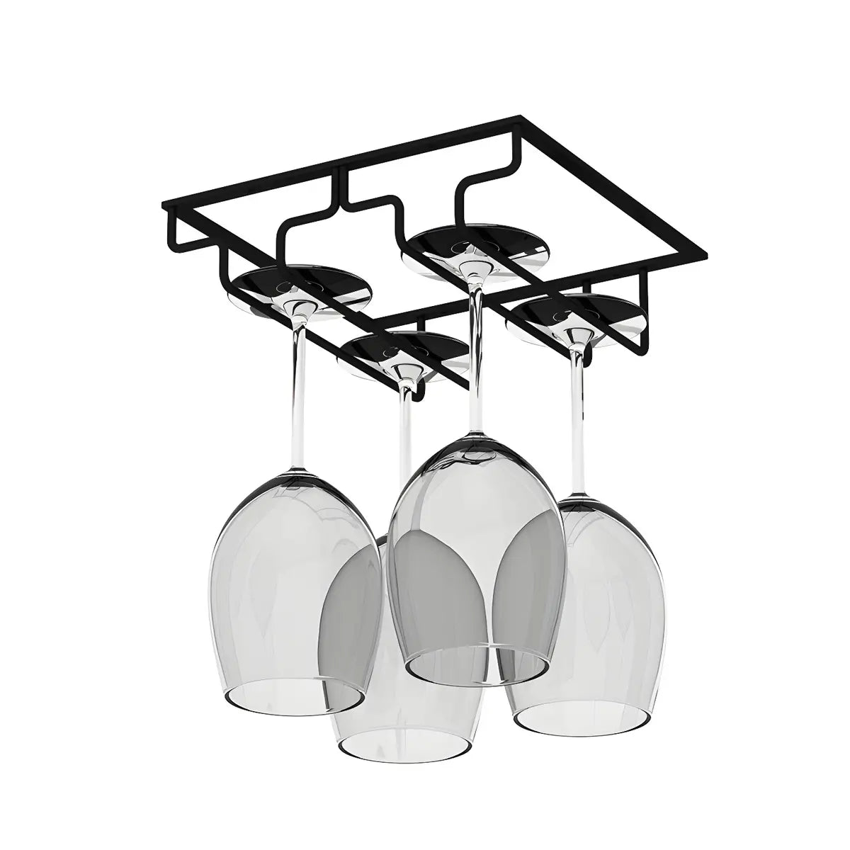 Minimalist Black Metal Hanging Wine Rack Stemware Holder Image - 58