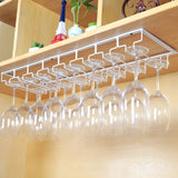 Minimalist Black Metal Hanging Wine Rack Stemware Holder Image - 6