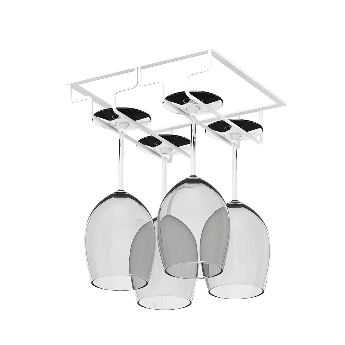 Minimalist Black Metal Hanging Wine Rack Stemware Holder Image - 61