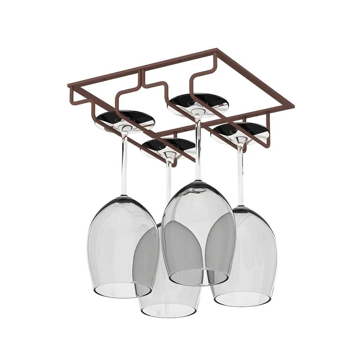 Minimalist Black Metal Hanging Wine Rack Stemware Holder Image - 64