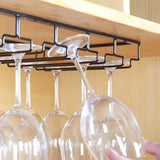 Minimalist Black Metal Hanging Wine Rack Stemware Holder Image - 7