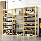 Minimalist Black Metal Rectangular Freestanding Wine Rack Image - 12