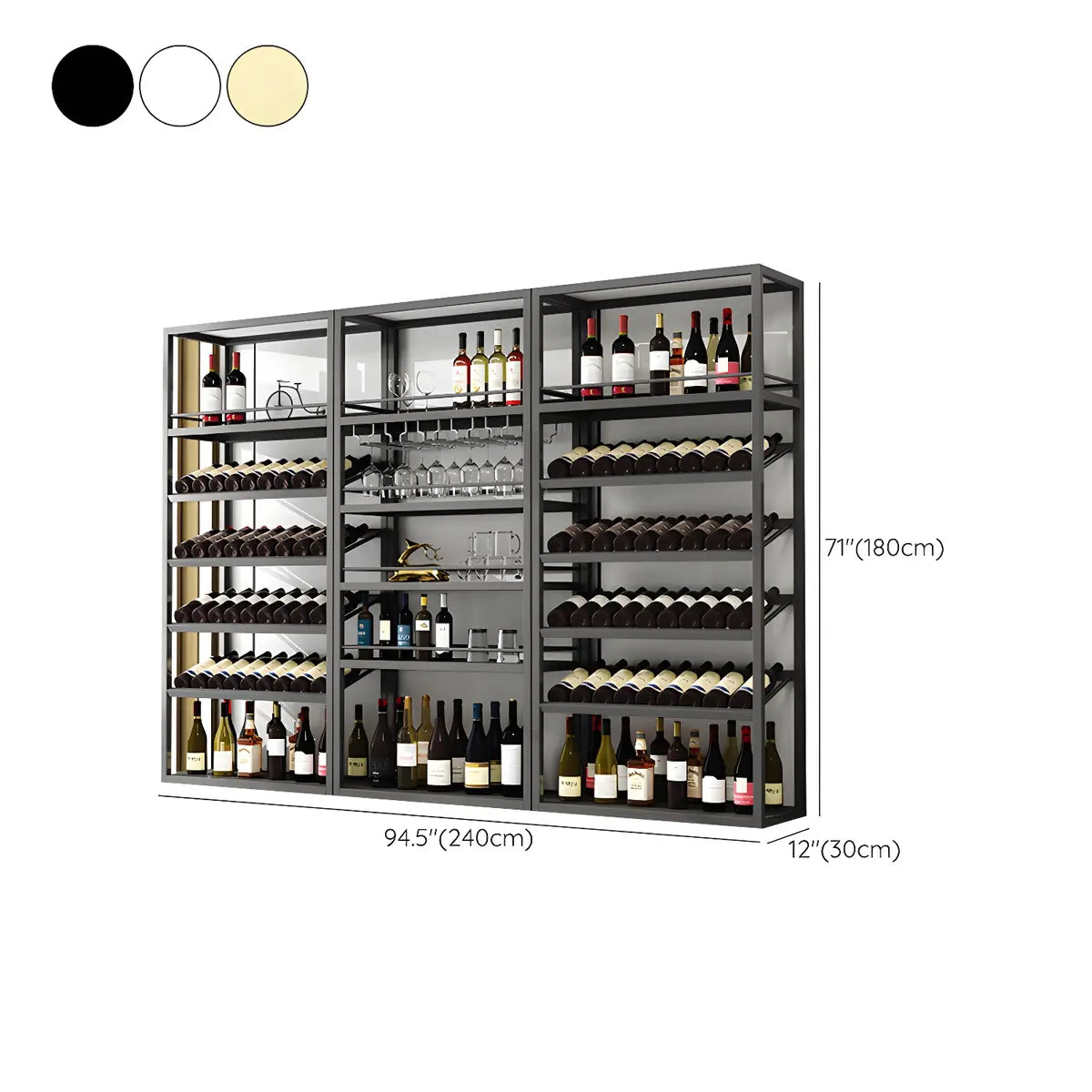 Minimalist Black Metal Rectangular Freestanding Wine Rack Image - 16