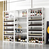 Minimalist Black Metal Rectangular Freestanding Wine Rack Image - 4