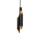 Minimalist Black Modern Metal Beveling Tube Chandelier Image - 3