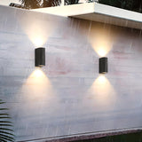 Minimalist Black Outdoor Up Down Wall Sconce Image - 13