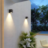 Minimalist Black Outdoor Up Down Wall Sconce Image - 2