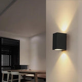 Minimalist Black Outdoor Up Down Wall Sconce Image - 3