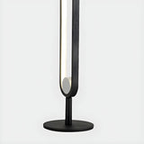 Minimalist Black Oval Metal Frame LED Table Lamp Image - 11