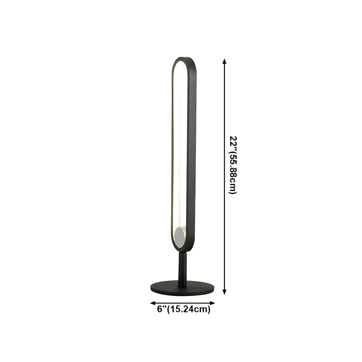 Minimalist Black Oval Metal Frame LED Table Lamp 