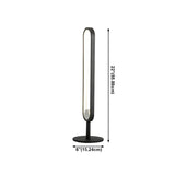 Minimalist Black Oval Metal Frame LED Table Lamp #size