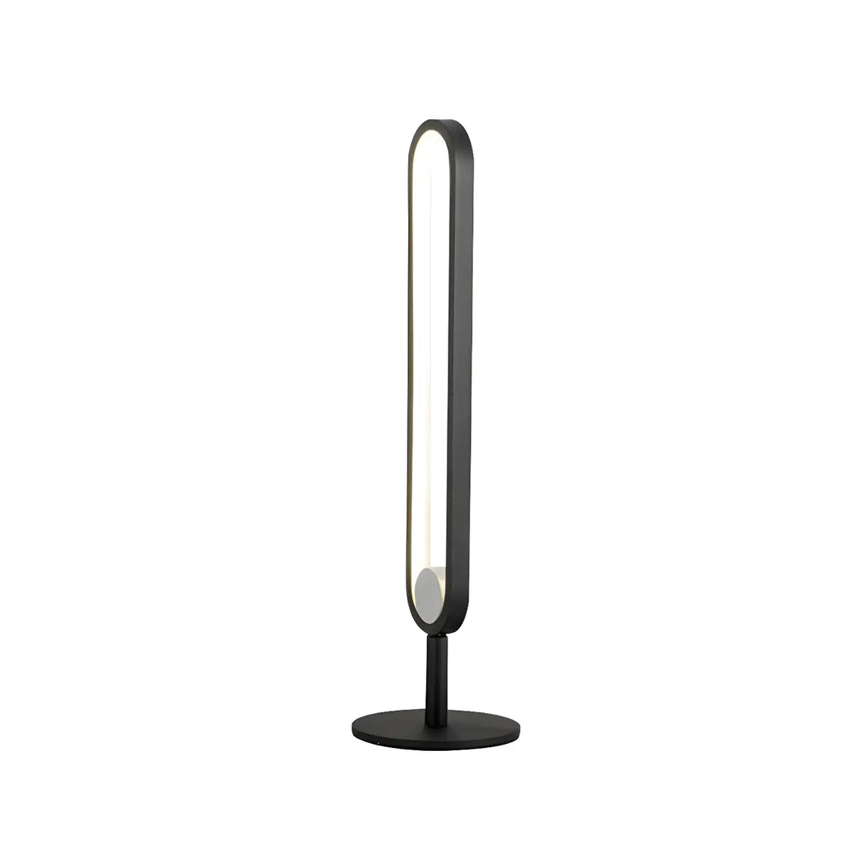 Minimalist Black Oval Metal Frame LED Table Lamp Image - 5