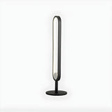 Minimalist Black Oval Metal Frame LED Table Lamp Image - 6